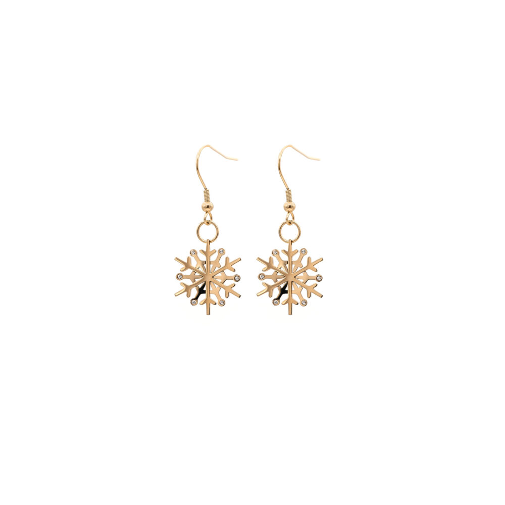 Gold Snowflake Earrings